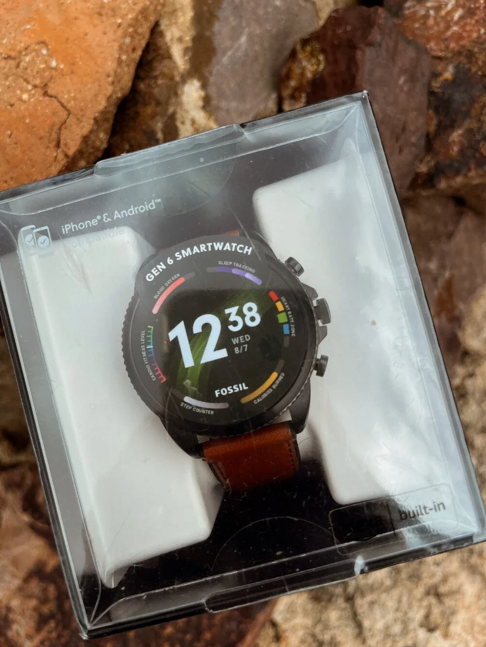 Fossil Gen 6 Smartwatch - Black Case with Brown Leather Band